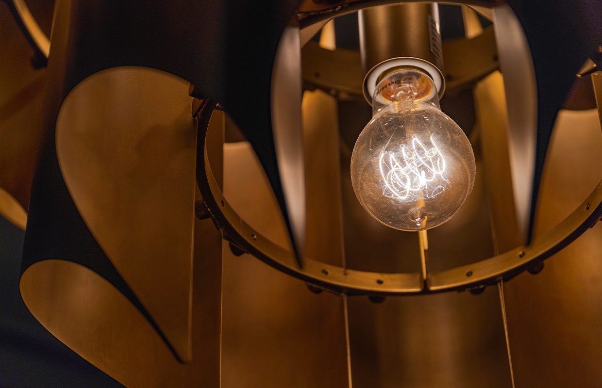 Brass pendant light detail, Reno Gurus project.