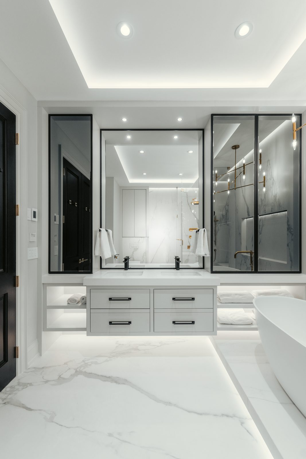 Ritz-Carlton master bath with freestanding tub, Toronto.